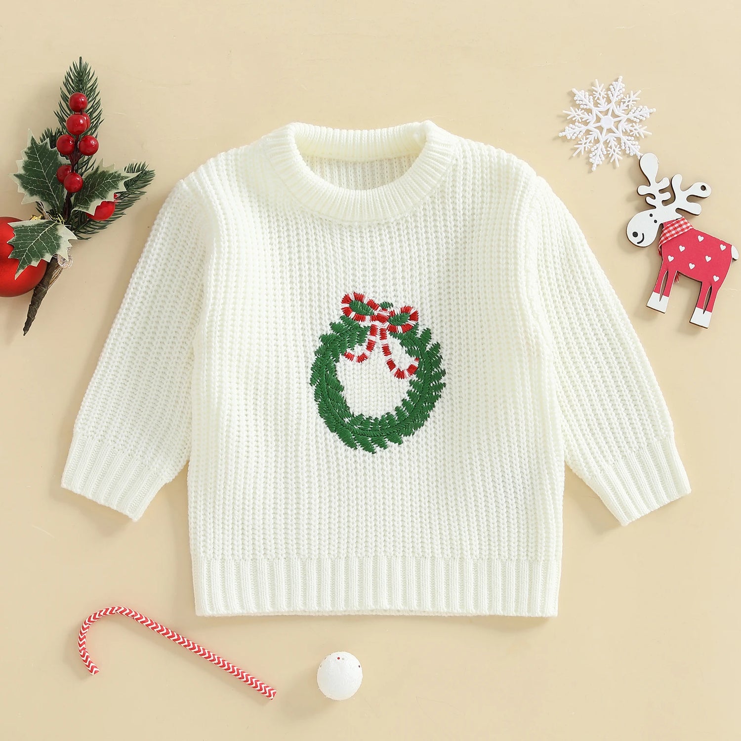 Kids Full Sleeves Tree Print Warm Sweater childrensterritory