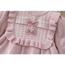 Girls' Long-Sleeved Bow-Design Winter Dresses