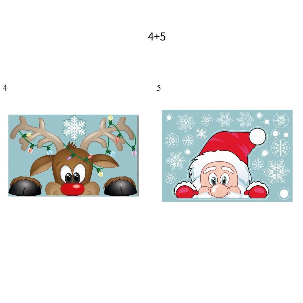 Santa Claus Snowflake Christmas Window/Wall Decals childrensterritory