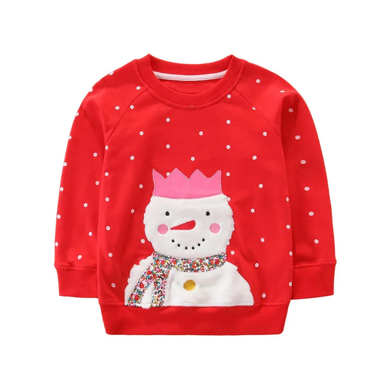 Various Cartoon Design Little Girls' Long Sleeve Sweatshirts
