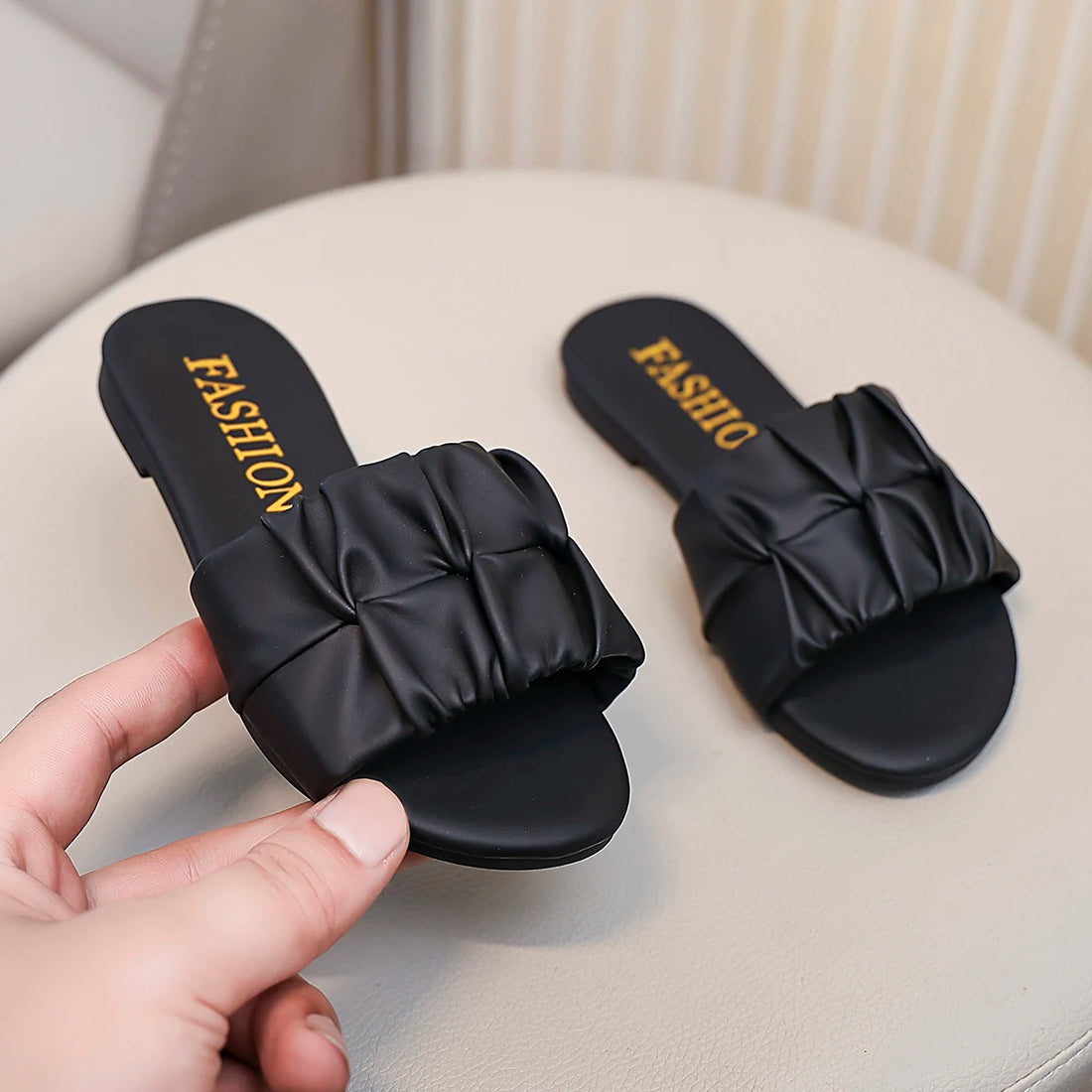 Kids Girls Pleated Princess Summer Sandals/Slippers