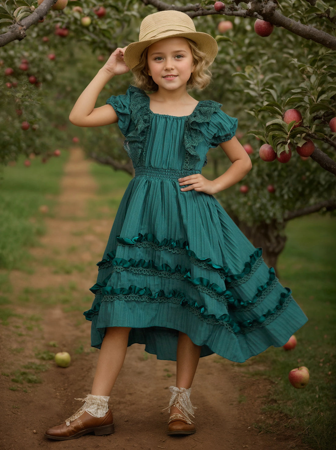 Kids Girls Lace Design Summer Princess Dresses
