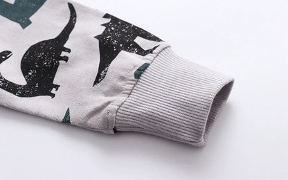Little Boys Cartoon Dinosaurs Print Sweatshirts