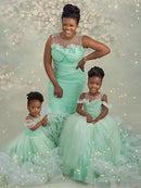 Mint Green Mommy and Me Dresses for Birthday Photoshoot childrensterritory