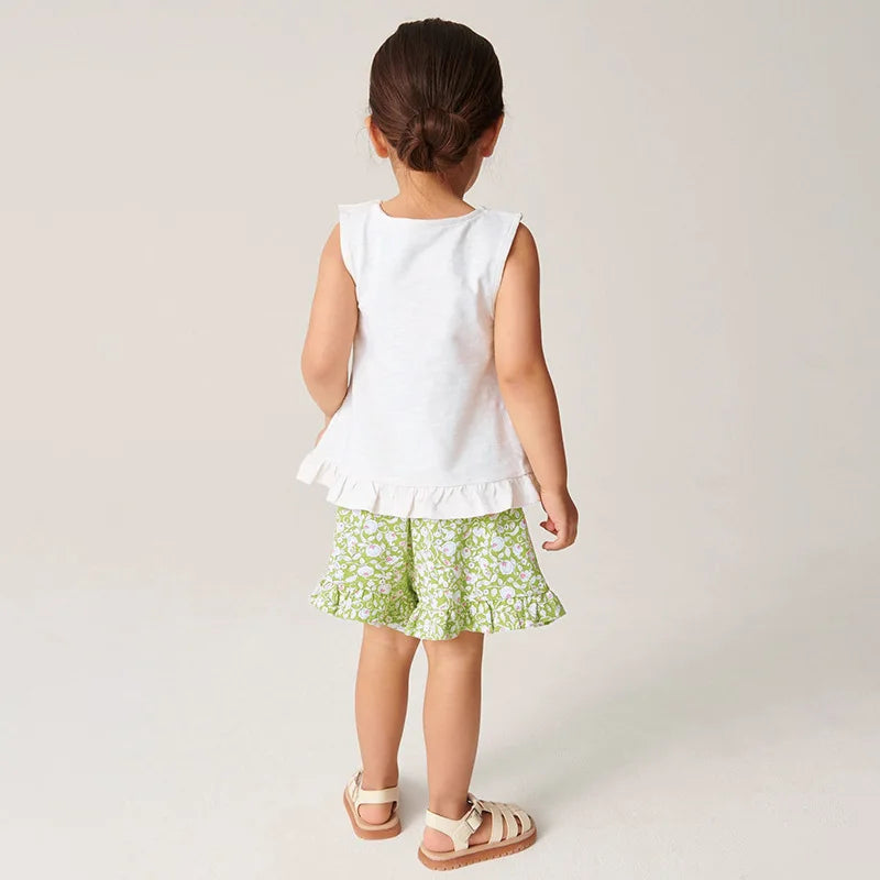 Kids Girls Flower Print Top and Shorts Set for Summer childrensterritory