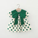 Baby Girl Polka Dot Print Summer Dress with Bow
