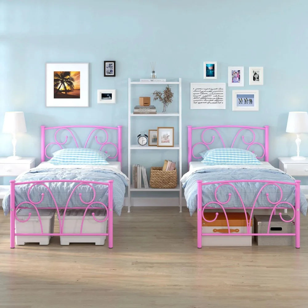 Adjustable Queen-Size Metal Platform Bed Frame With Headboard childrensterritory