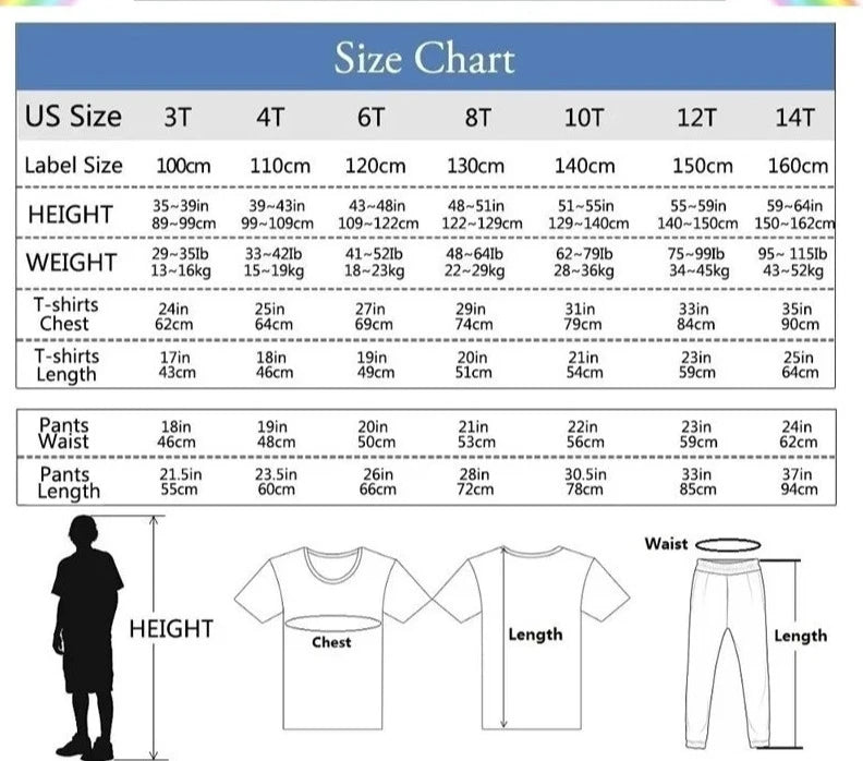 2pcs Kids Girls Cute Cartoon Print T-shirts + Pants Summer Outfit childrensterritory