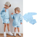 Kids Boys Girls Loose Sweatshirt with Elastic Joggers Shorts Set childrensterritory