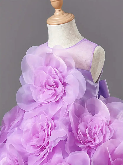 Elegant Lilac Princess Evening Party Dress For Girls childrensterritory