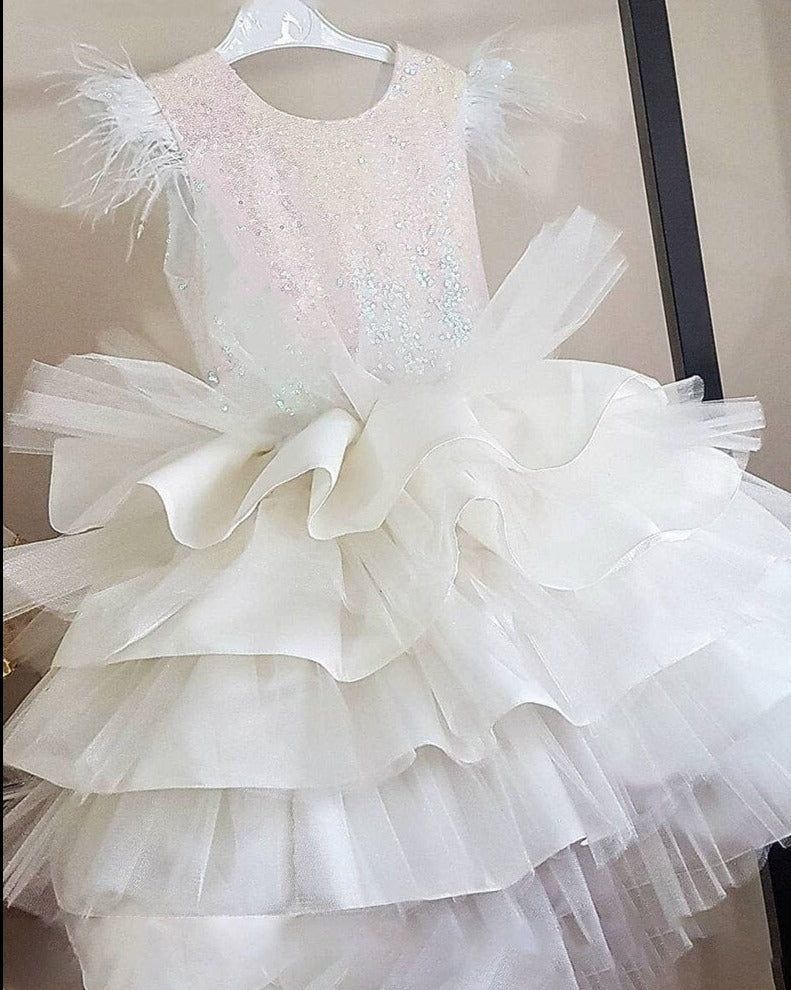 Tiered Tulle Satin Baby/Kids Girl Pageant Birthday Dress childrensterritory