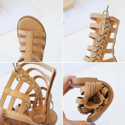 Kids Girls Roman Style High-top Gladiator Sandals