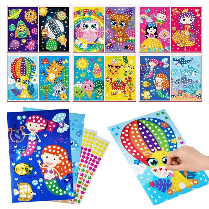 Kids Colorful Cartoon Puzzle Dot Sticker Games childrensterritory