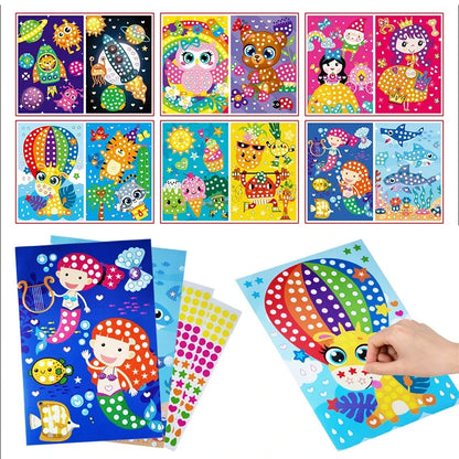 Kids Colorful Cartoon Puzzle Dot Sticker Games childrensterritory