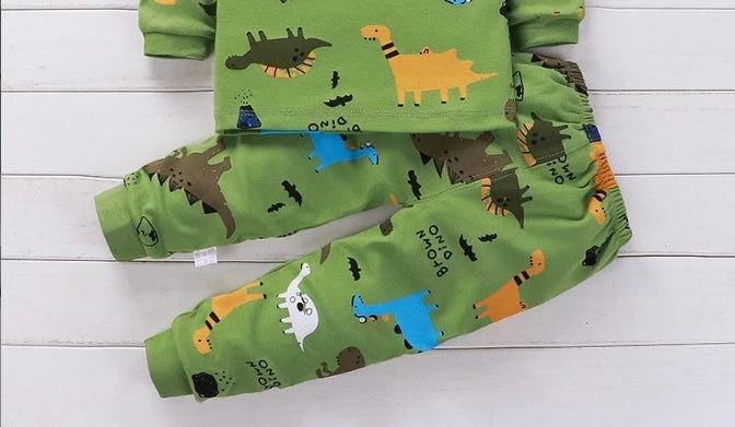 Kids Cartoon Print Casual Winter Clothing Set
