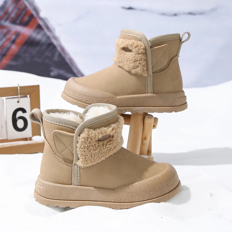 Kids’ Casual Snow Shoes with Plush Fur Accents childrensterritory