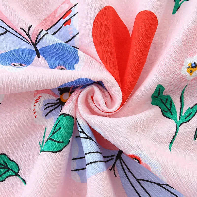 Kids Girls Cartoon Print Cotton Princess Dress childrensterritory