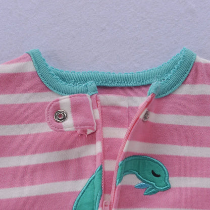 Newborn One-Piece Cotton Rompers with Zipper for All Seasons childrensterritory