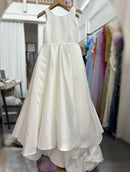 Girls Elegant White Satin Ball Gown, Communion Dress childrensterritory