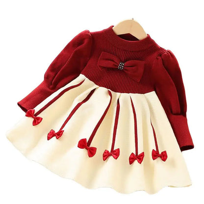 Girls’ Elegant Princess-Style Winter Dresses childrensterritory
