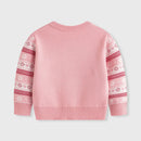 Reindeer Print Long-Sleeved Knitted Sweater for Girls childrensterritory