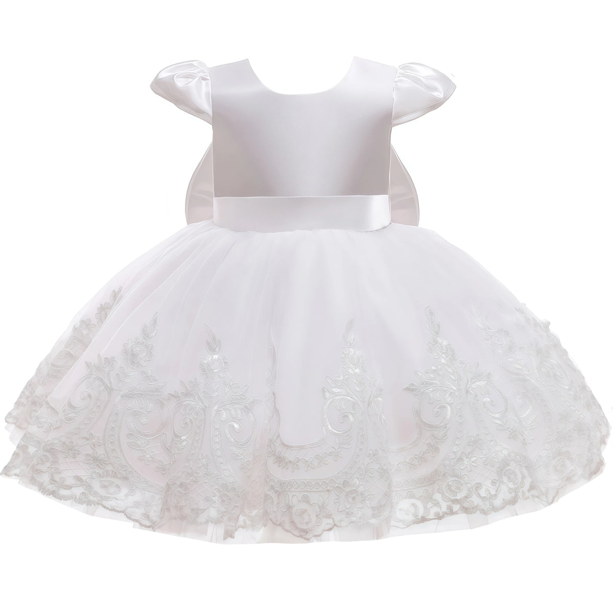 Girls Embroidery Bow Design Princess Dresses