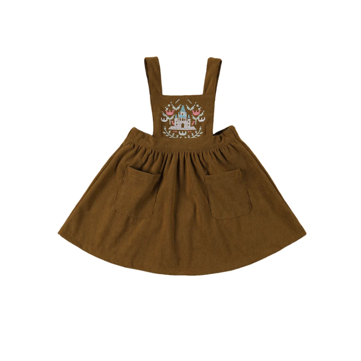 Girls Cartoon Design Shoulder Strap Skirt Dress