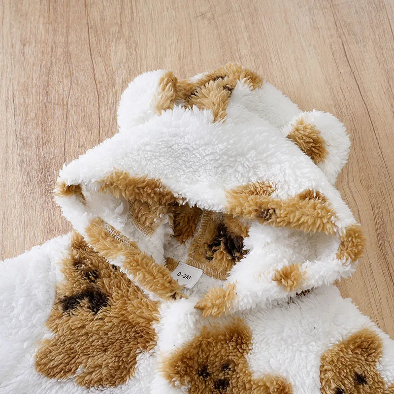 Baby Kids Cute Bear Print Winter Bodysuits