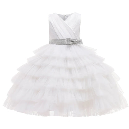 Kids Girl Fluffy Flower Wedding Birthday Party Dresses