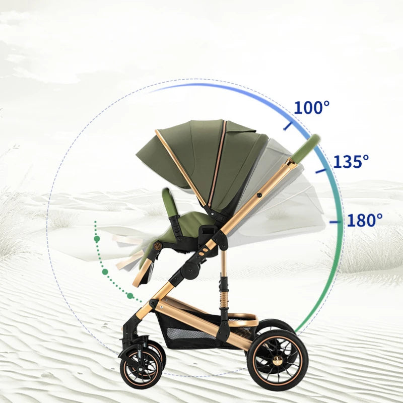 Eggshell Sleeping Basket Lightweight High View Two-way Baby Stroller childrensterritory