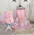 Mother and Daughter Sequined Tulle Matching Party Dress