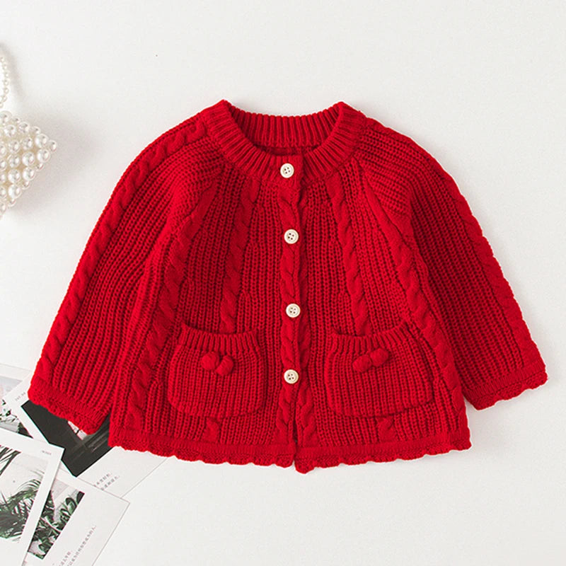 Baby Flowers Embroidered Long Sleeves Knitted Cardigans childrensterritory