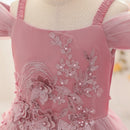 Kids Girls Lace Embroidery Bridesmaid Party Dress childrensterritory