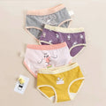 4PCS Little Girls Cotton Breathable Cartoon Briefs childrensterritory