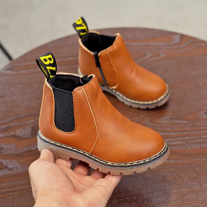 Infant Winter Warm Chelsea Design Leather Boots childrensterritory
