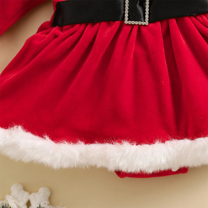 Baby Girls Collar Design Christmas Party Outfit