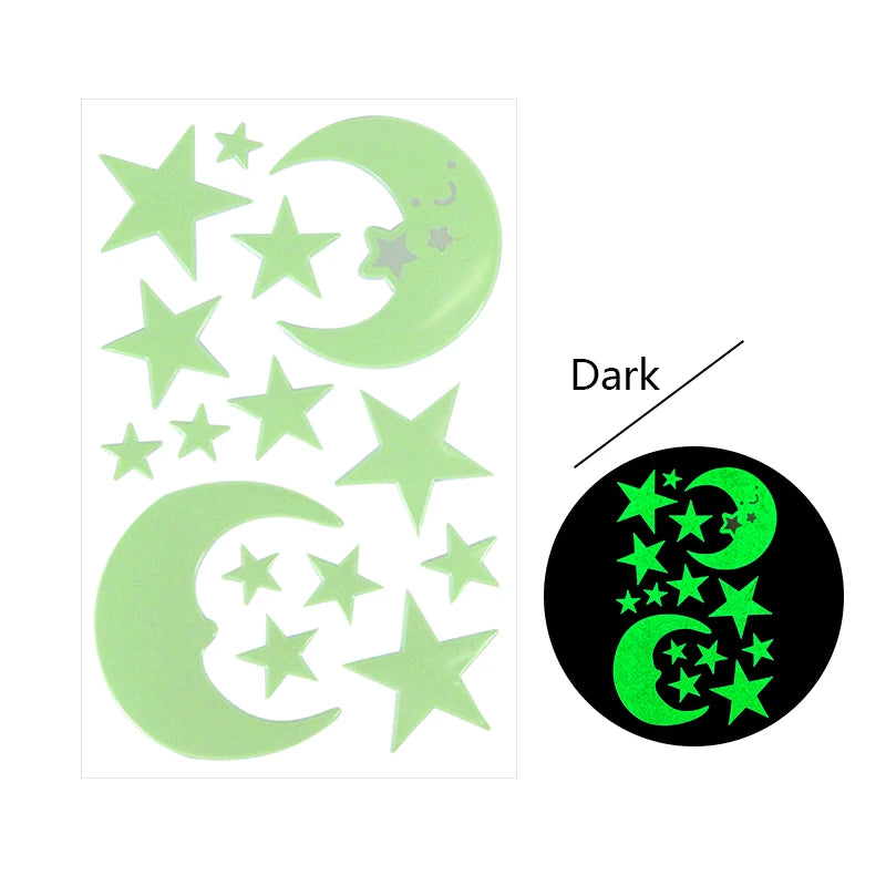 3D Fluorescent Glow in the Dark Wall Decal For Kids Room childrensterritory