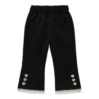 Kids Girls Corduroy Long-Flared Pants for Spring Autumn childrensterritory
