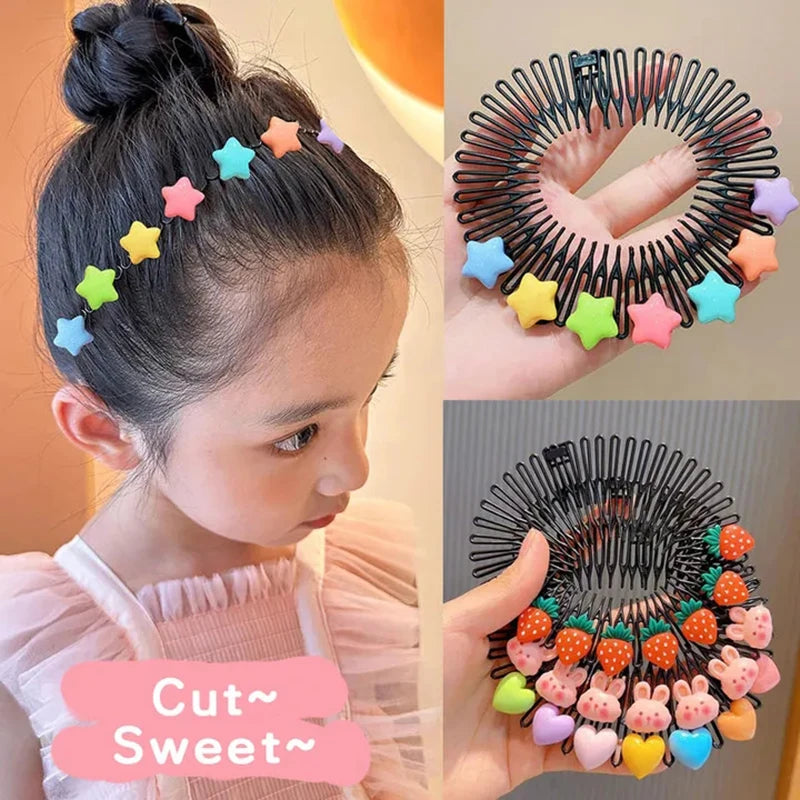 Cute 3Pcs Colorful Broken Headband Hair Clips for Girls childrensterritory