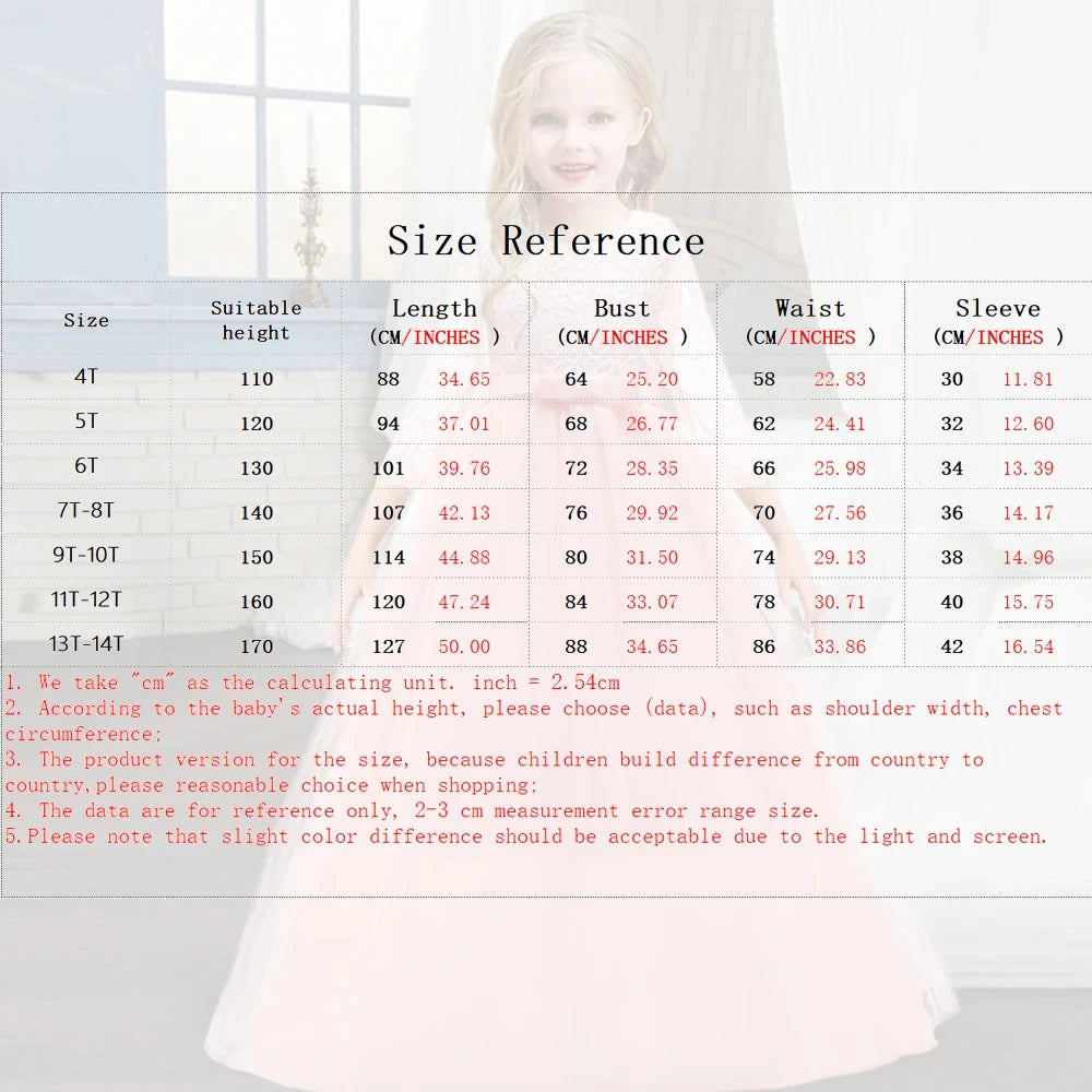 Little Girls Lace Design Long Party Dresses