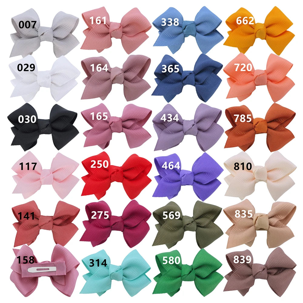 Baby/Kids Girls Solid Ribbon Bow Hair Clips