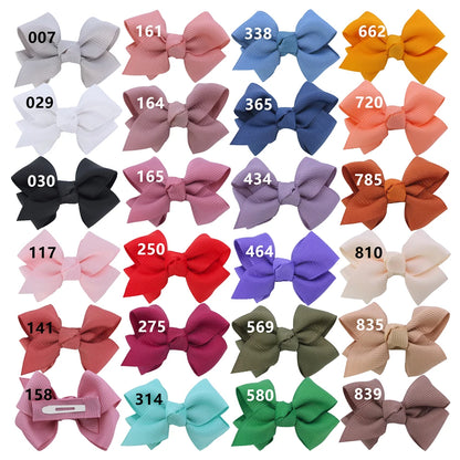 Baby/Kids Girls Solid Ribbon Bow Hair Clips