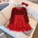 Girls' Round Neck Long Sleeves Party Dresses