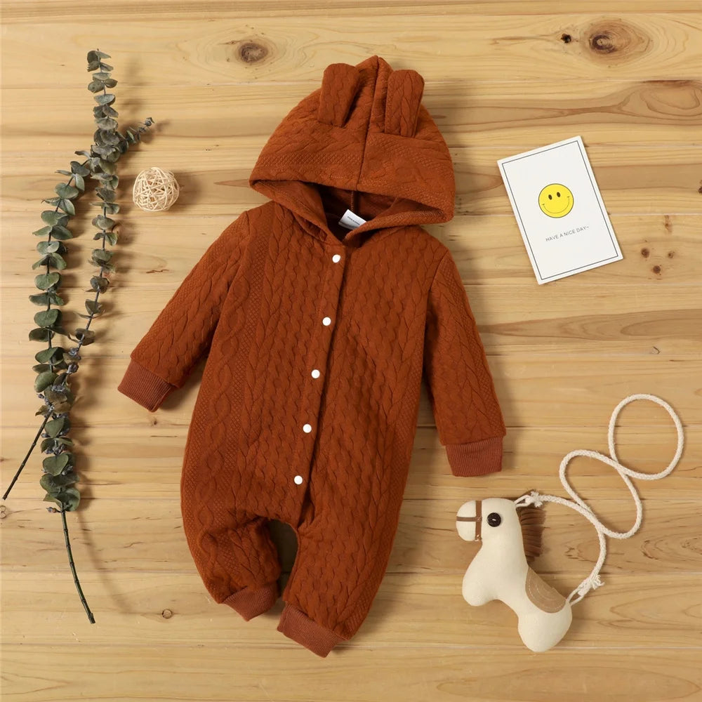 Baby Boys/Girls Lovely Ears Warm Hooded Romper