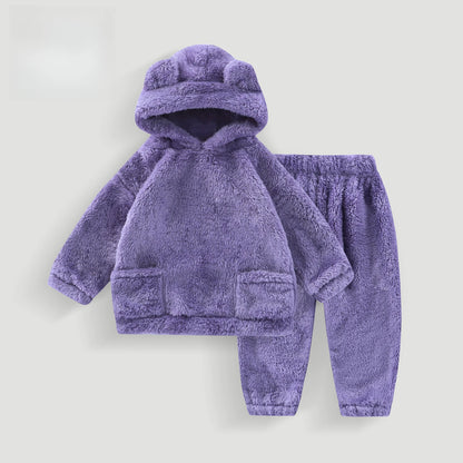 Girls’ Long-Sleeved Winter Casual Clothing Set