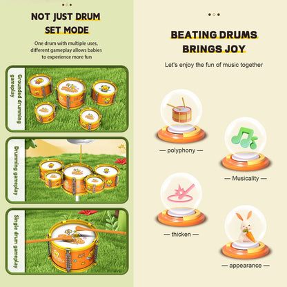 Kids Musical Instruments Toy- Mini Jazz Drum Set with Stool