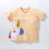 Unicorn Appliques Kids Girls Summer Tops Tees childrensterritory