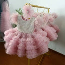Pink Flower Girl Dress with Layers of Tulle for Wedding or Birthday childrensterritory
