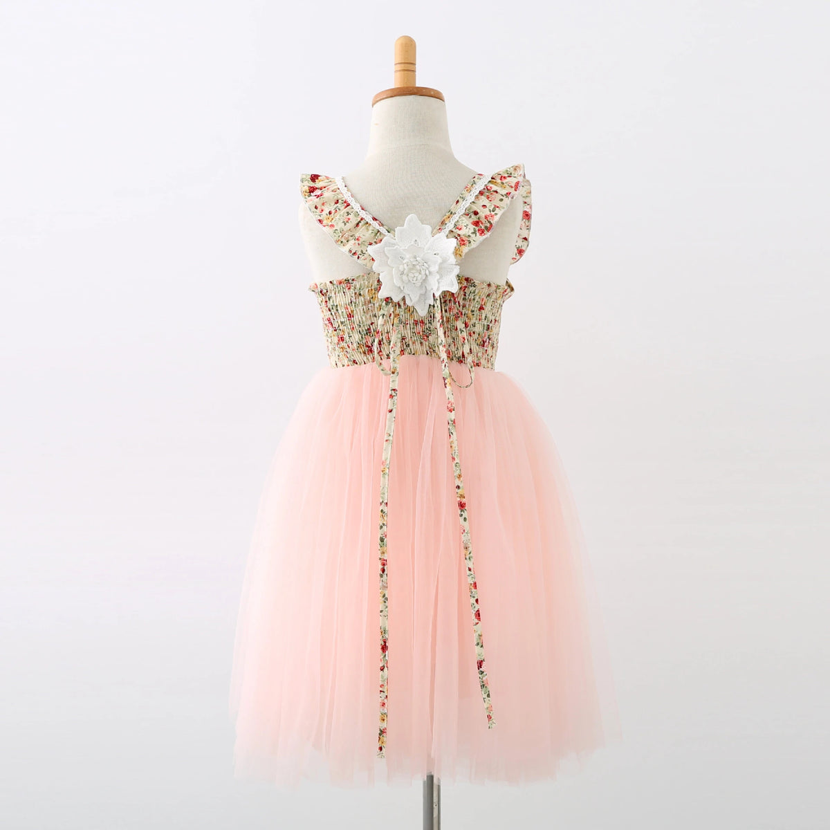 Little Girls Lace Design Fluffy Pink Wedding Party Dress childrensterritory