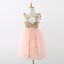 Little Girls Lace Design Fluffy Pink Wedding Party Dress childrensterritory